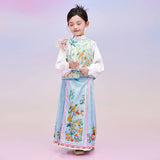 Floral Journey Bird and Flower Mamian Hanfu Dress-3 -  NianYi, Chinese Traditional Clothing for Kids