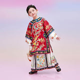 Floral Journey Bird and Flower Mamian Hanfu Dress-7 -  NianYi, Chinese Traditional Clothing for Kids