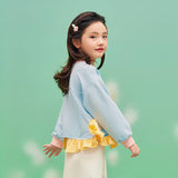 Floral Journey Joyful Sparrows Flare Hemline Sweatshirt-4 -  NianYi, Chinese Traditional Clothing for Kids