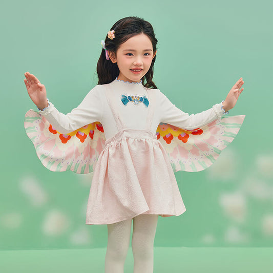 Floral Journey Flying Shape Like Overall Dress-1 -  NianYi, Chinese Traditional Clothing for Kids