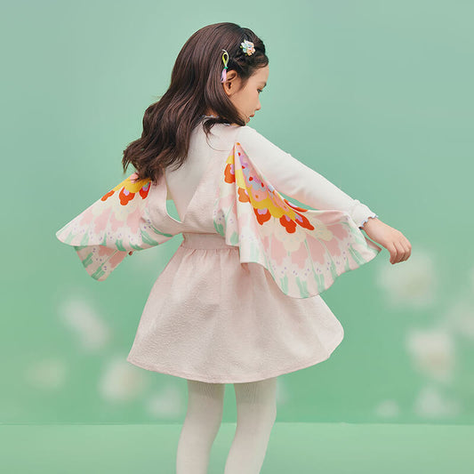 Floral Journey Flying Shape Like Overall Dress-2 -  NianYi, Chinese Traditional Clothing for Kids
