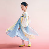 Floral Journey Bloom Garden Colorblock Layered Hanfu-5 -  NianYi, Chinese Traditional Clothing for Kids