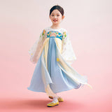 Floral Journey Bloom Garden Colorblock Layered Hanfu-7-color-Star Blue -  NianYi, Chinese Traditional Clothing for Kids