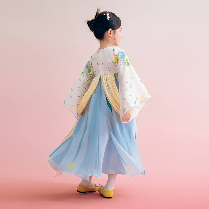 Floral Journey Bloom Garden Colorblock Layered Hanfu-8 -  NianYi, Chinese Traditional Clothing for Kids
