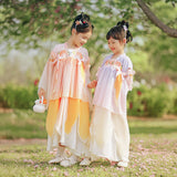 Floral Journey Longlast Joy Carp Embroidery Layered Hanfu-7 -  NianYi, Chinese Traditional Clothing for Kids