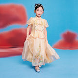 Floral Journey Cat Friends Frog Knot Shirt and Skirt Set-3 -  NianYi, Chinese Traditional Clothing for Kids
