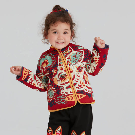 321 Bunny Printing Jacket-1 -  NianYi, Chinese Traditional Clothing for Kids 800