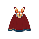 Lucky Bunny Strap Dress-12-color-WBG-NianYi Red -  NianYi, Chinese Traditional Clothing for Kids