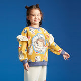 Cozy Bunny Ruffle Trim Sweatshirt-5 -  NianYi, Chinese Traditional Clothing for Kids