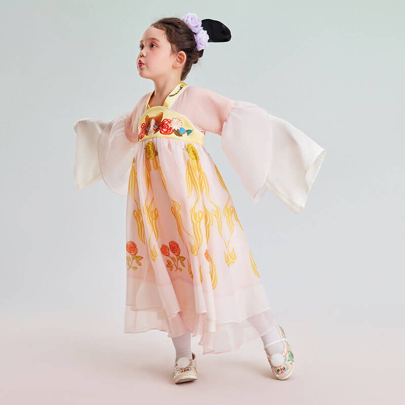 Summer Fairy Classic Removable Sleeves Hanfu Dress-9 -  NianYi, Chinese Traditional Clothing for Kids