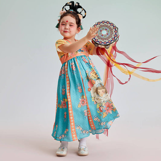 Summer Garden Fairy Style Hanfu Dress-8 -  NianYi, Chinese Traditional Clothing for Kids