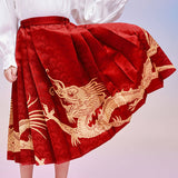 Dragon Loong Auspicious Dragon Mamian Hanfu Dress-7-color-NianYi Red -  NianYi, Chinese Traditional Clothing for Kids