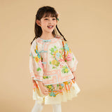 Floral Journey Butterflies and Bloom Garden Dress Set-9-color-Pale Crimson -  NianYi, Chinese Traditional Clothing for Kids