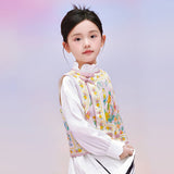 Floral Journey Bird and Flower Qi Vest-4-color-Pale Crimson -  NianYi, Chinese Traditional Clothing for Kids