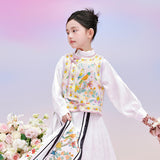 Floral Journey Bird and Flower Qi Vest-5 -  NianYi, Chinese Traditional Clothing for Kids