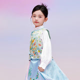 Floral Journey Bird and Flower Qi Vest-6-color-Hosta Green -  NianYi, Chinese Traditional Clothing for Kids