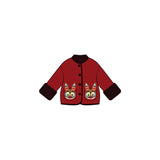 Lucky Bunny Fleece Chinese Jacket-6-color-WBG NianYi Red -  NianYi, Chinese Traditional Clothing for Kids
