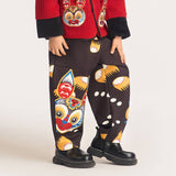 Lucky Bunny Radish Pants-3-color-Jet Black -  NianYi, Chinese Traditional Clothing for Kids