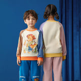 Bear Explorer Color Block Raglan Sweatshirt-3 -  NianYi, Chinese Traditional Clothing for Kids