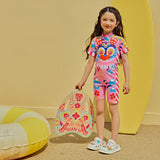Lucky Bunny Graphic All in One Sun Swimsuit-5 -  NianYi, Chinese Traditional Clothing for Kids