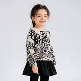 Dragon Long Coiled Dragon Graphic Sweaters-8-color-White Marble -  NianYi, Chinese Traditional Clothing for Kids
