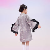 Floral Journey Swallow and Flower Flare Sleeves Dress-10 -  NianYi, Chinese Traditional Clothing for Kids