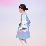 Floral Journey Swallow and Flower Flare Sleeves Dress-7 -  NianYi, Chinese Traditional Clothing for Kids