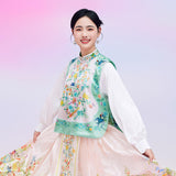 Floral Journey Chinese Gourd Windows Design Vest-8 -  NianYi, Chinese Traditional Clothing for Kids