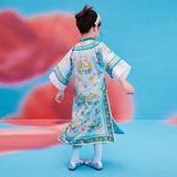 Floral Journey Elbow Sleeve Qi Robe Dress-8 -  NianYi, Chinese Traditional Clothing for Kids