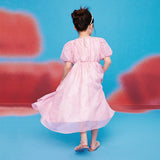 Floral Journey Petal Sleeves Layered Chiffon Dress-6 -  NianYi, Chinese Traditional Clothing for Kids