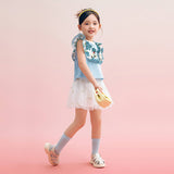 Floral Journey Mesh Layered Skirt Shorts-1 -  NianYi, Chinese Traditional Clothing for Kids