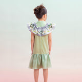 Floral Journey Raffle Trim Layered Dress-9 -  NianYi, Chinese Traditional Clothing for Kids