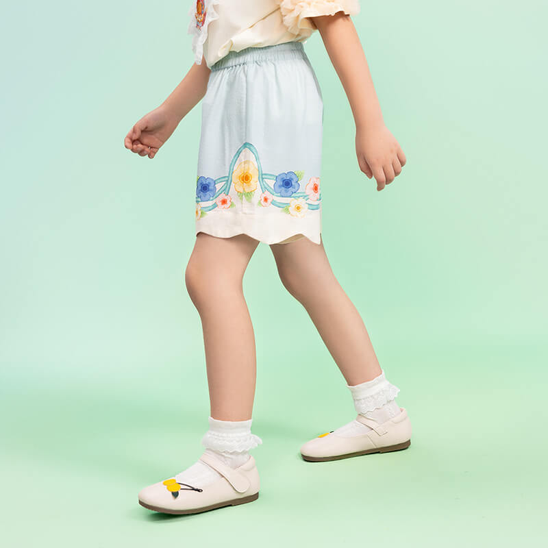 Floral Journey Colorblock Flower Shorts-4 -  NianYi, Chinese Traditional Clothing for Kids