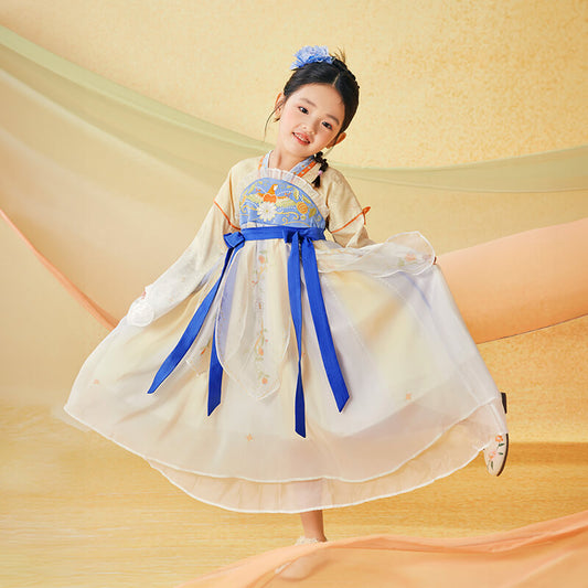 Floral Journey Mid Autumn Garden Poem Hanfu Dress-1 -  NianYi, Chinese Traditional Clothing for Kids