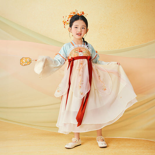 Floral Journey Mid Autumn Garden Poem Hanfu Dress-2 -  NianYi, Chinese Traditional Clothing for Kids