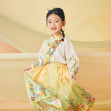 Floral Journey Garden Poem Mandarin Shirt-3 -  NianYi, Chinese Traditional Clothing for Kids