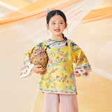 Floral Journey Bird And Flower Wide Sleeves Shirt-10 -  NianYi, Chinese Traditional Clothing for Kids