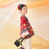 Floral Journey Bird And Flower Wide Sleeves Shirt-6 -  NianYi, Chinese Traditional Clothing for Kids