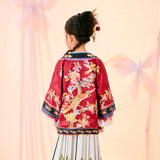 Floral Journey Bird And Flower Wide Sleeves Shirt-8 -  NianYi, Chinese Traditional Clothing for Kids