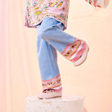 Floral Journey Colorblock Jacquard Pants-1 -  NianYi, Chinese Traditional Clothing for Kids