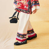 Floral Journey Colorblock Jacquard Pants-3 -  NianYi, Chinese Traditional Clothing for Kids