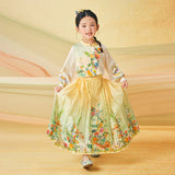 Floral Journey Bird and Flower Painting Mamian Dress-4 -  NianYi, Chinese Traditional Clothing for Kids