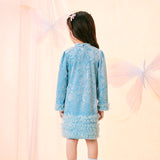 Floral Journey Jacquard Velvet Long Sleeves Modern Cheongsam-4 -  NianYi, Chinese Traditional Clothing for Kids