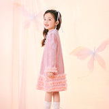 Floral Journey Jacquard Velvet Long Sleeves Modern Cheongsam-8 -  NianYi, Chinese Traditional Clothing for Kids