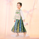 Floral Journey Symmetric Chinese Traditional Graphic Embroidery Vest-8 -  NianYi, Chinese Traditional Clothing for Kids