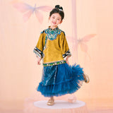 Floral Journey Flare Hemline Tutu Maxi Skirt-8 -  NianYi, Chinese Traditional Clothing for Kids