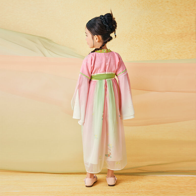 Floral Journey Garden Poem Mid Autumn Embroidery Hanfu Dress-5 -  NianYi, Chinese Traditional Clothing for Kids