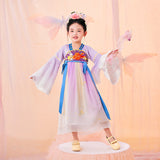 Floral Journey Garden Poem Mid Autumn Embroidery Hanfu Dress-9-color-Phoneix Letter Purple -  NianYi, Chinese Traditional Clothing for Kids