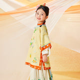 Floral Journey Colorblock Qi Robe Dress-4 -  NianYi, Chinese Traditional Clothing for Kids