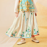 Floral Journey Colorblock Mamian Dress-5 -  NianYi, Chinese Traditional Clothing for Kids